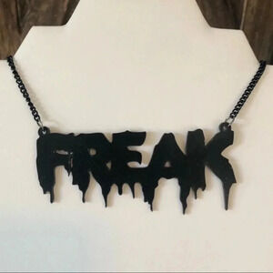 FREAK Fun Funny Halloween Goth Horror Fan Necklace NWT